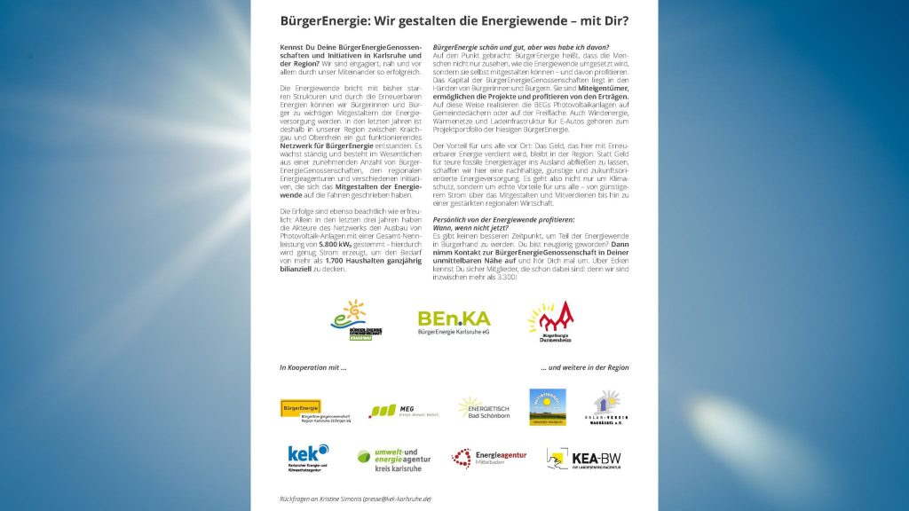 Bürgerenergiegenossenschaften und Energieagenturen geben gemeinsames Infoblatt heraus